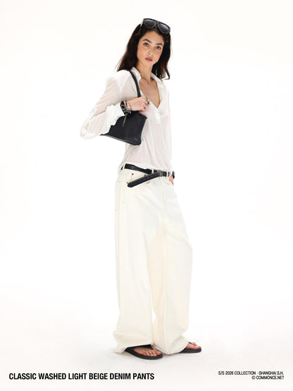 commonce net Classic Washed Off White Natural Waist Women&