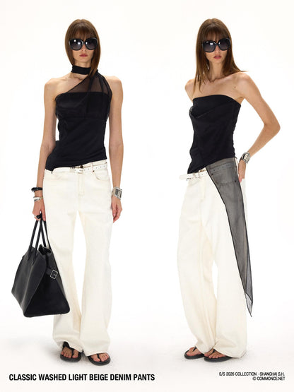 commonce net Classic Washed Off White Natural Waist Women&