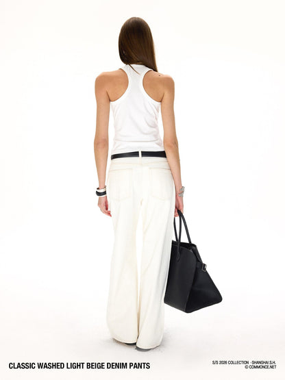 commonce net Classic Washed Off White Natural Waist Women&