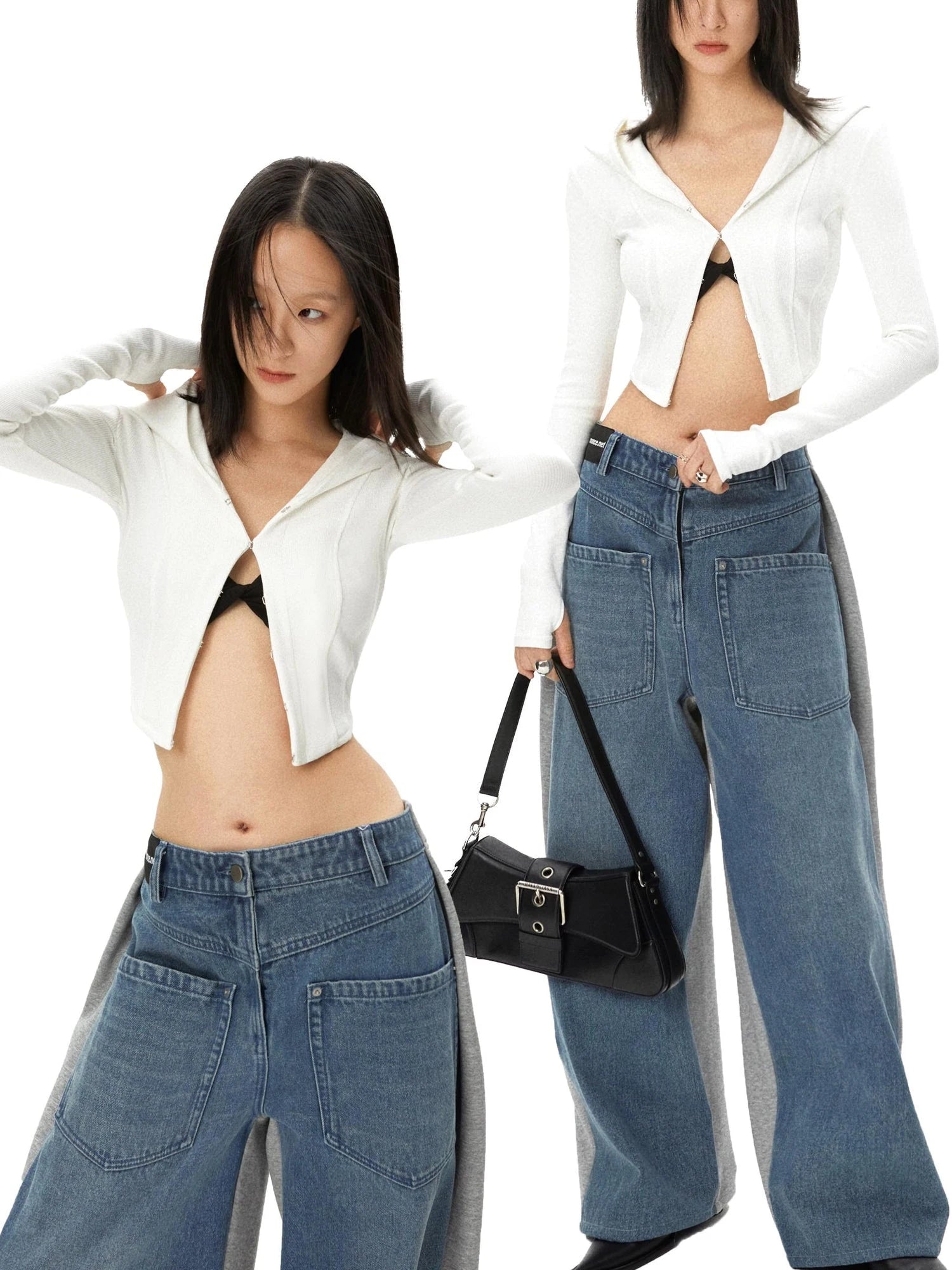 Curved Hem Split Hoodie Knit