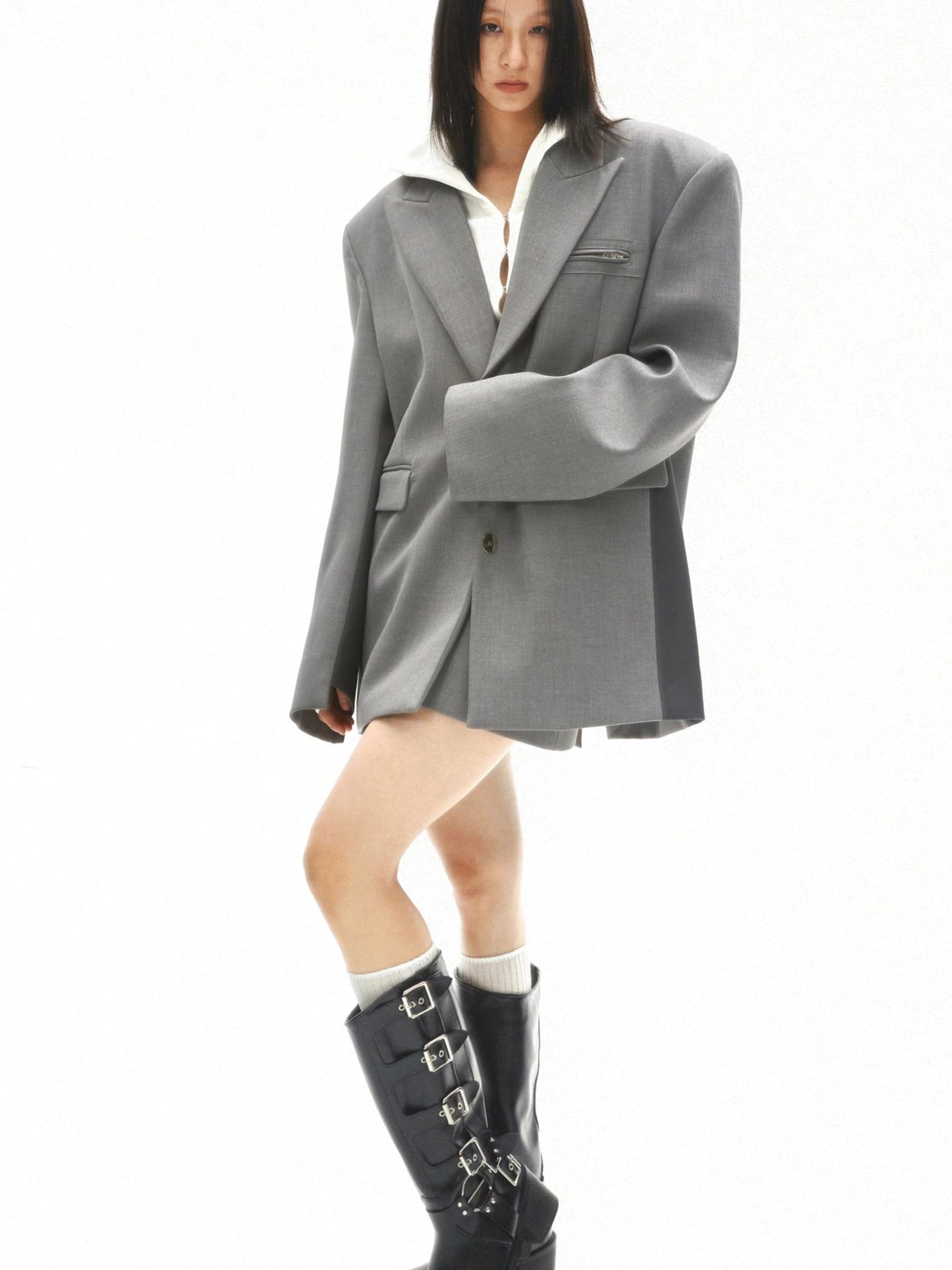 Curved Hem Split Hoodie Knit