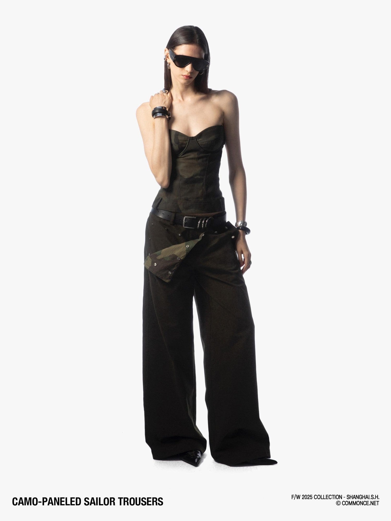 commonce net Dark Army Green Camo Patchwork Sailor Women&