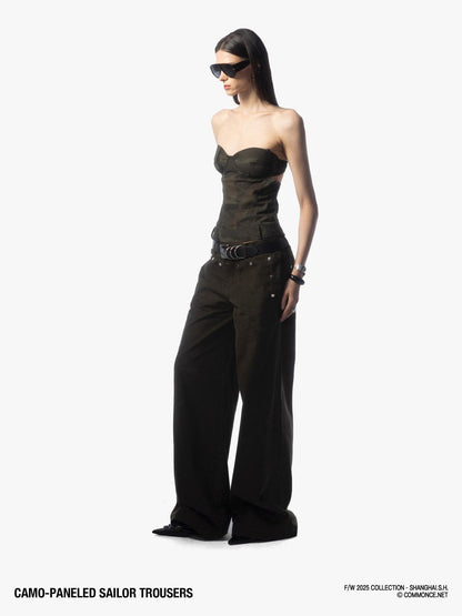 commonce net Dark Army Green Camo Patchwork Sailor Women&