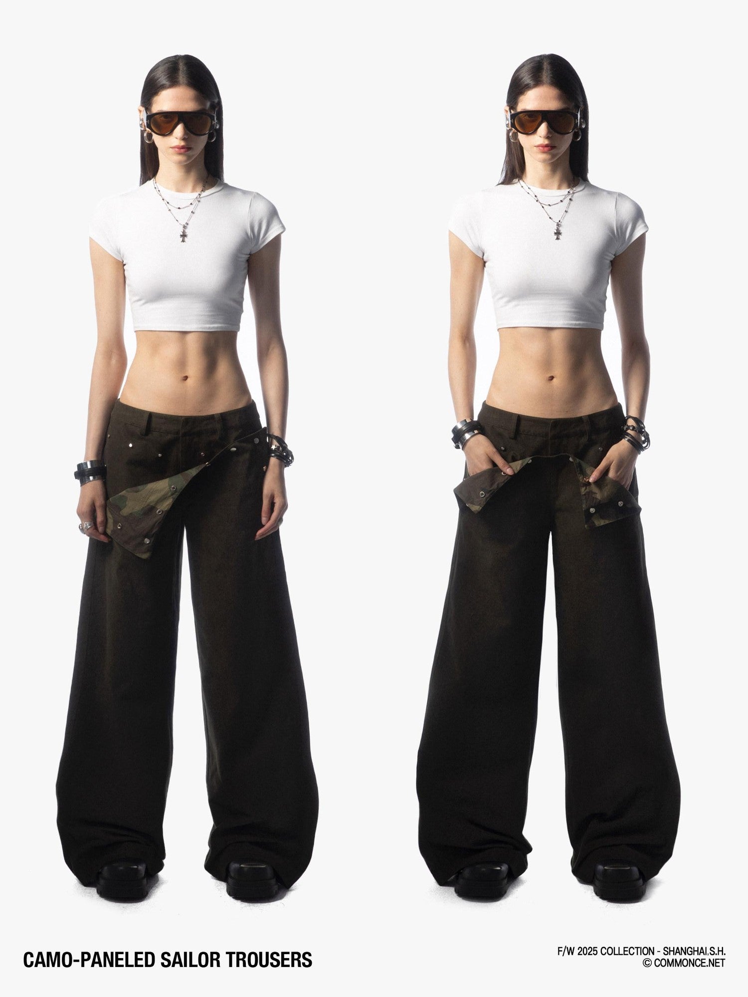 commonce net Dark Army Green Camo Patchwork Sailor Women&
