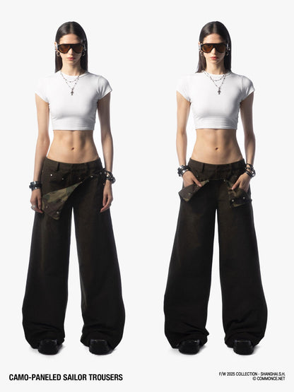 commonce net Dark Army Green Camo Patchwork Sailor Women&