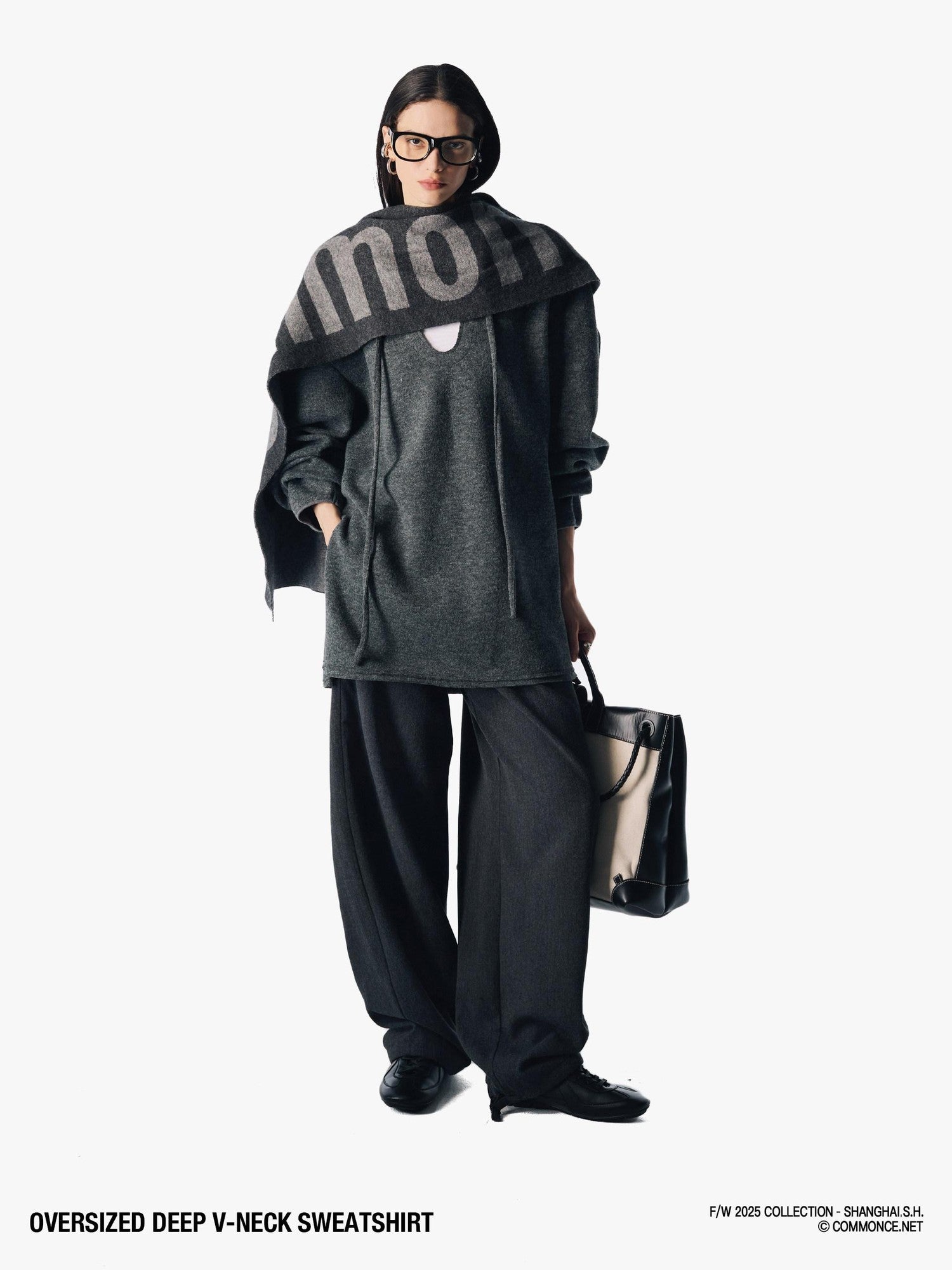 commonce net Deep V Drawstring Frayed Women&
