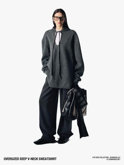 commonce net Deep V Drawstring Frayed Women&