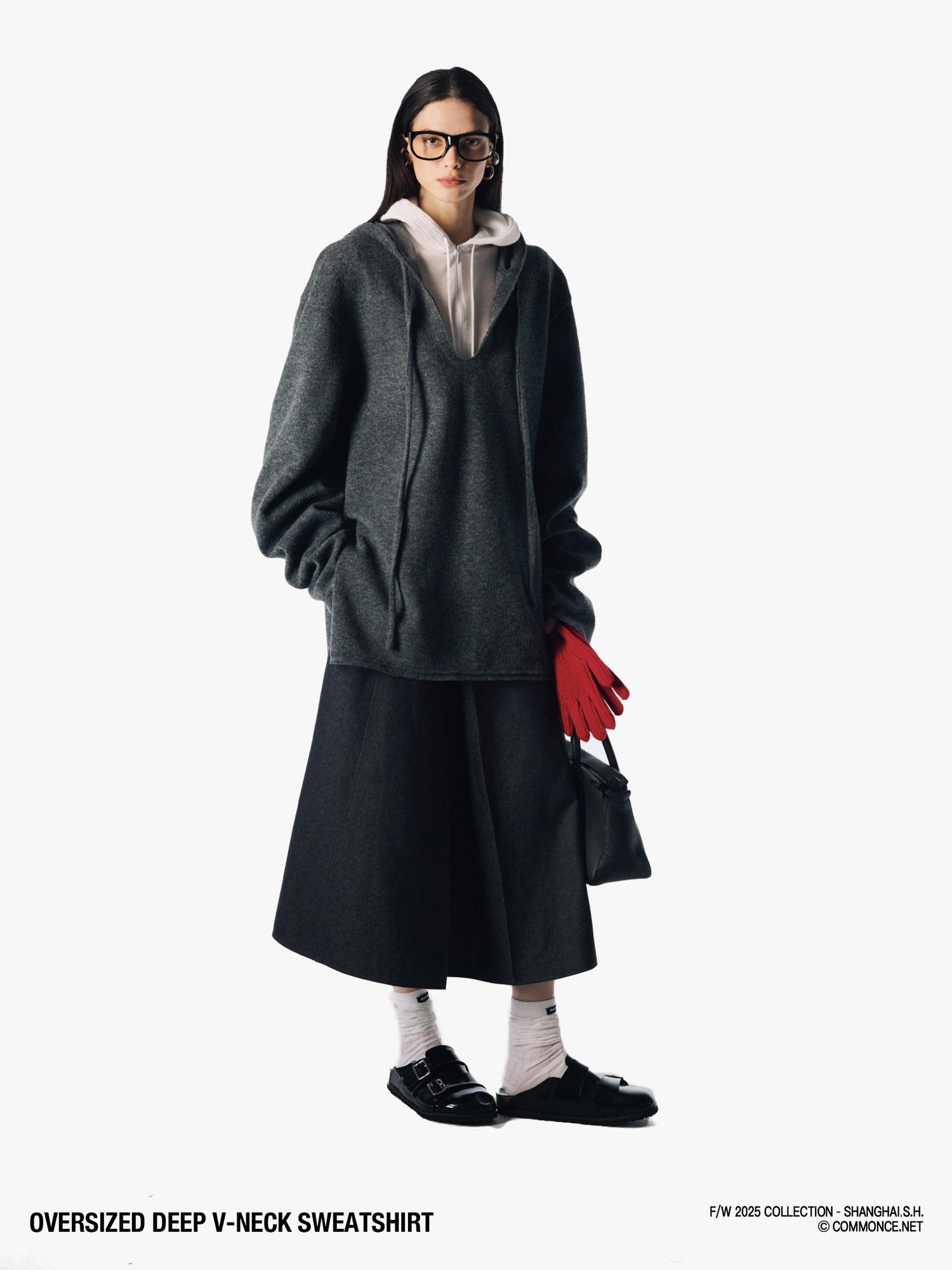 commonce net Deep V Drawstring Frayed Women&