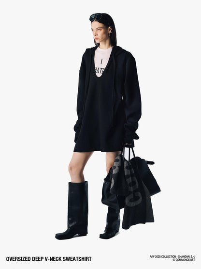 commonce net Deep V Drawstring Frayed Women&