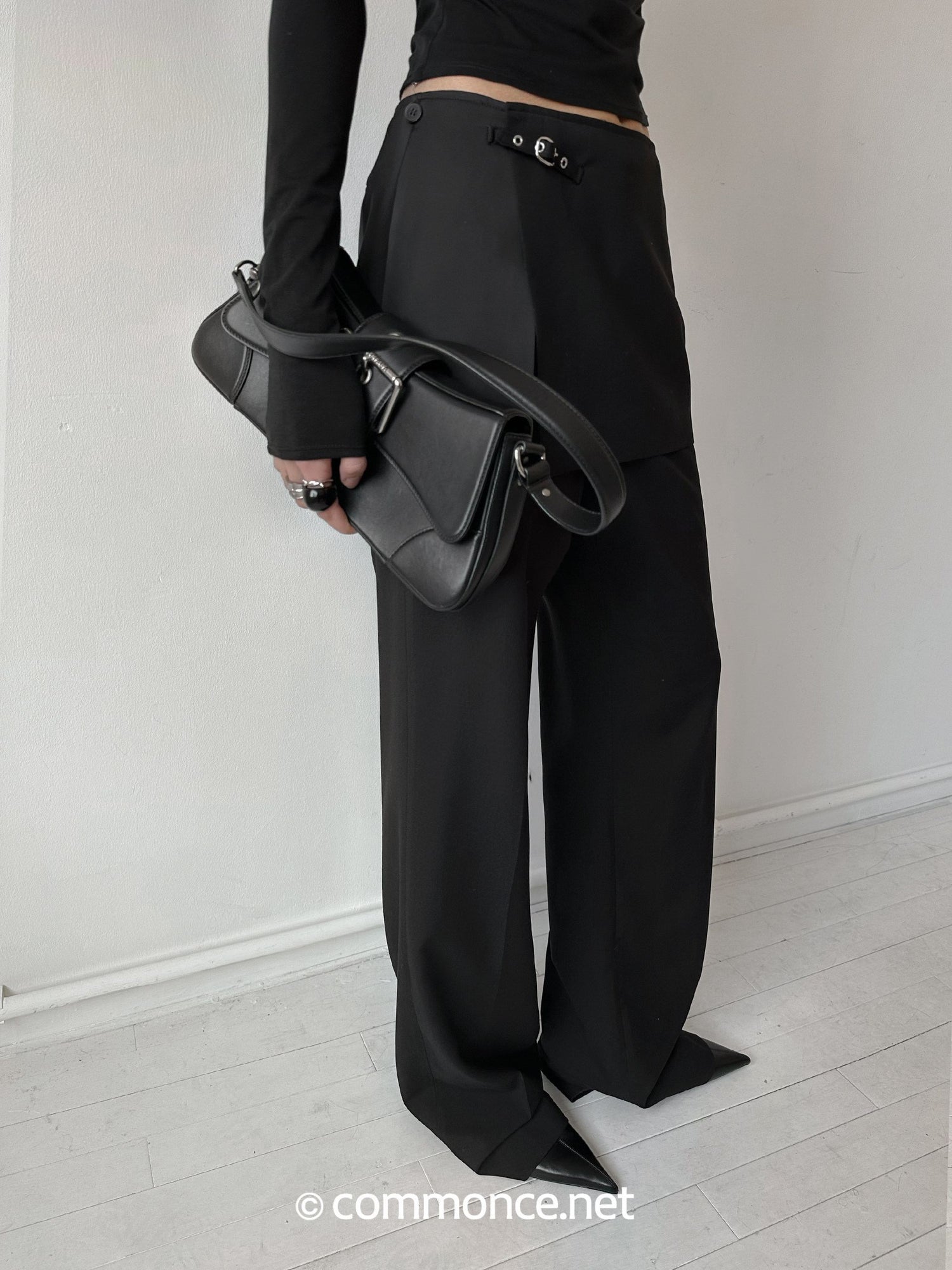commonce_net_Detachable_Half_Skirt_Two_Piece_Straight_Leg_Women&