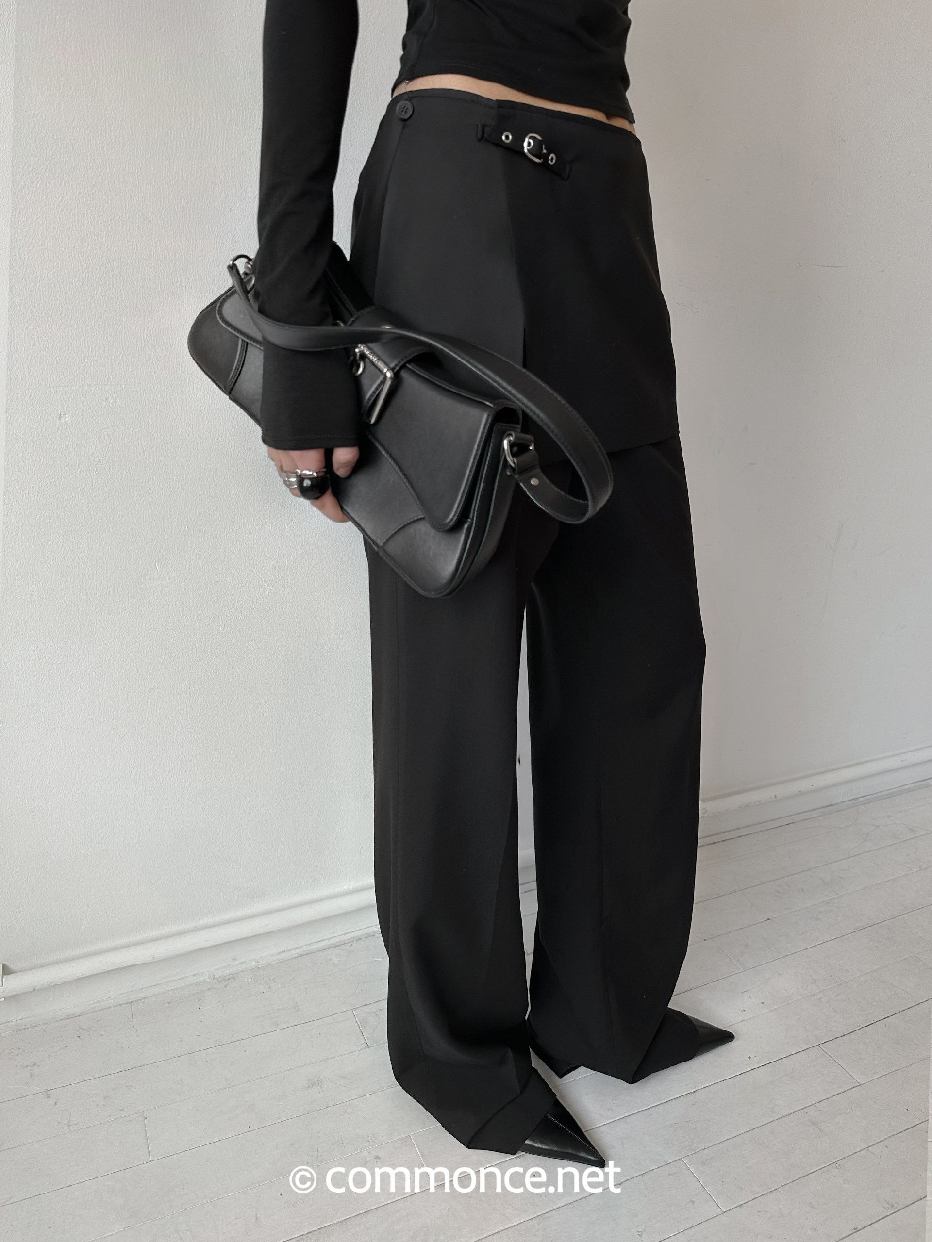 commonce_net_Detachable_Half_Skirt_Two_Piece_Straight_Leg_Women&