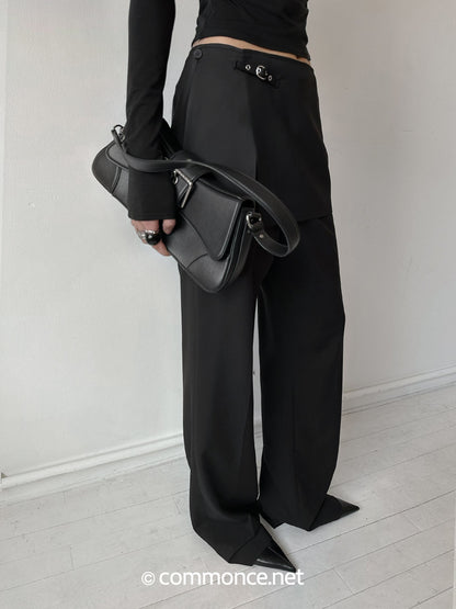 commonce_net_Detachable_Half_Skirt_Two_Piece_Straight_Leg_Women&