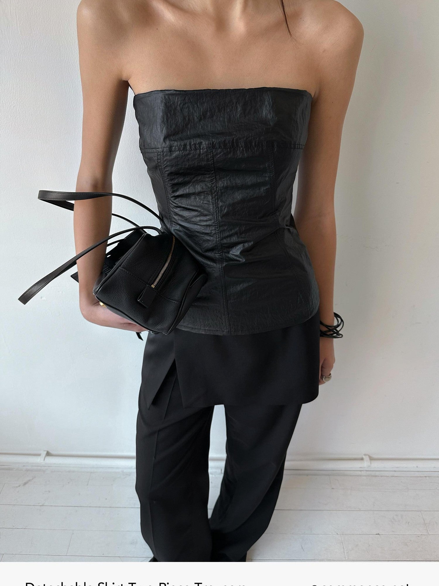 commonce net Detachable Half Skirt Two Piece Straight Leg Women&