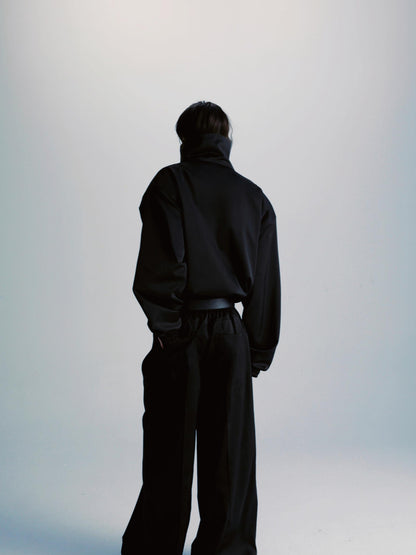 Double Zipper Oversized Drawstring Jacket