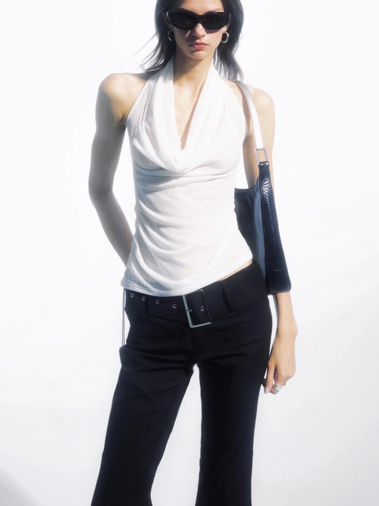 Draped Asymmetrical Detachable Leg Low Rise Cargo Pants