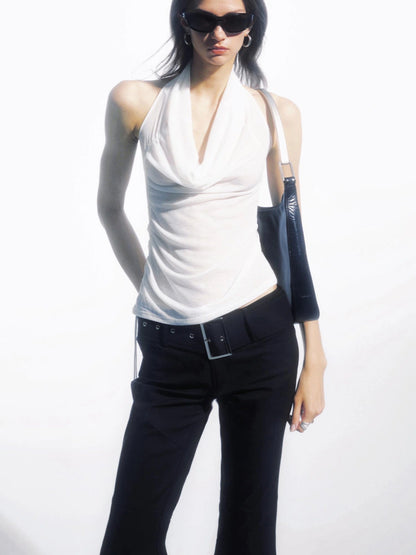 Draped Asymmetrical Detachable Leg Low Rise Cargo Pants