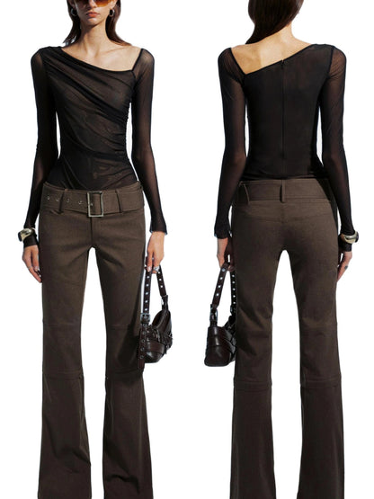 Draped Asymmetrical Detachable Leg Low Rise Cargo Pants