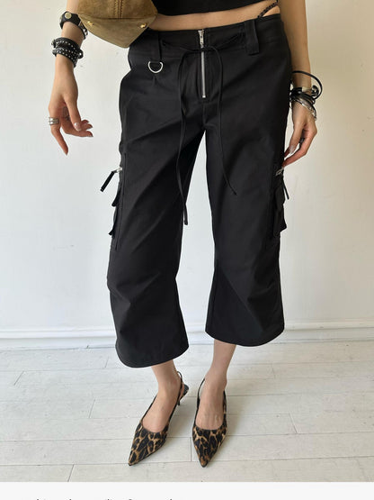 commonce net Drawstring Tie Multi Pocket 3d Cargo Women&