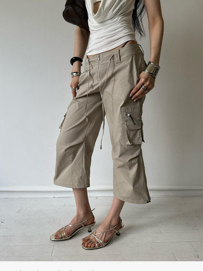 commonce net Drawstring Tie Multi Pocket 3d Cargo Women&