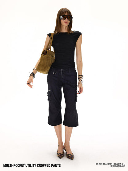 commonce net Drawstring Tie Multi Pocket 3d Cargo Women&