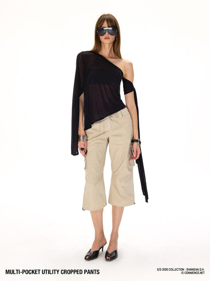 commonce net Drawstring Tie Multi Pocket 3d Cargo Women&