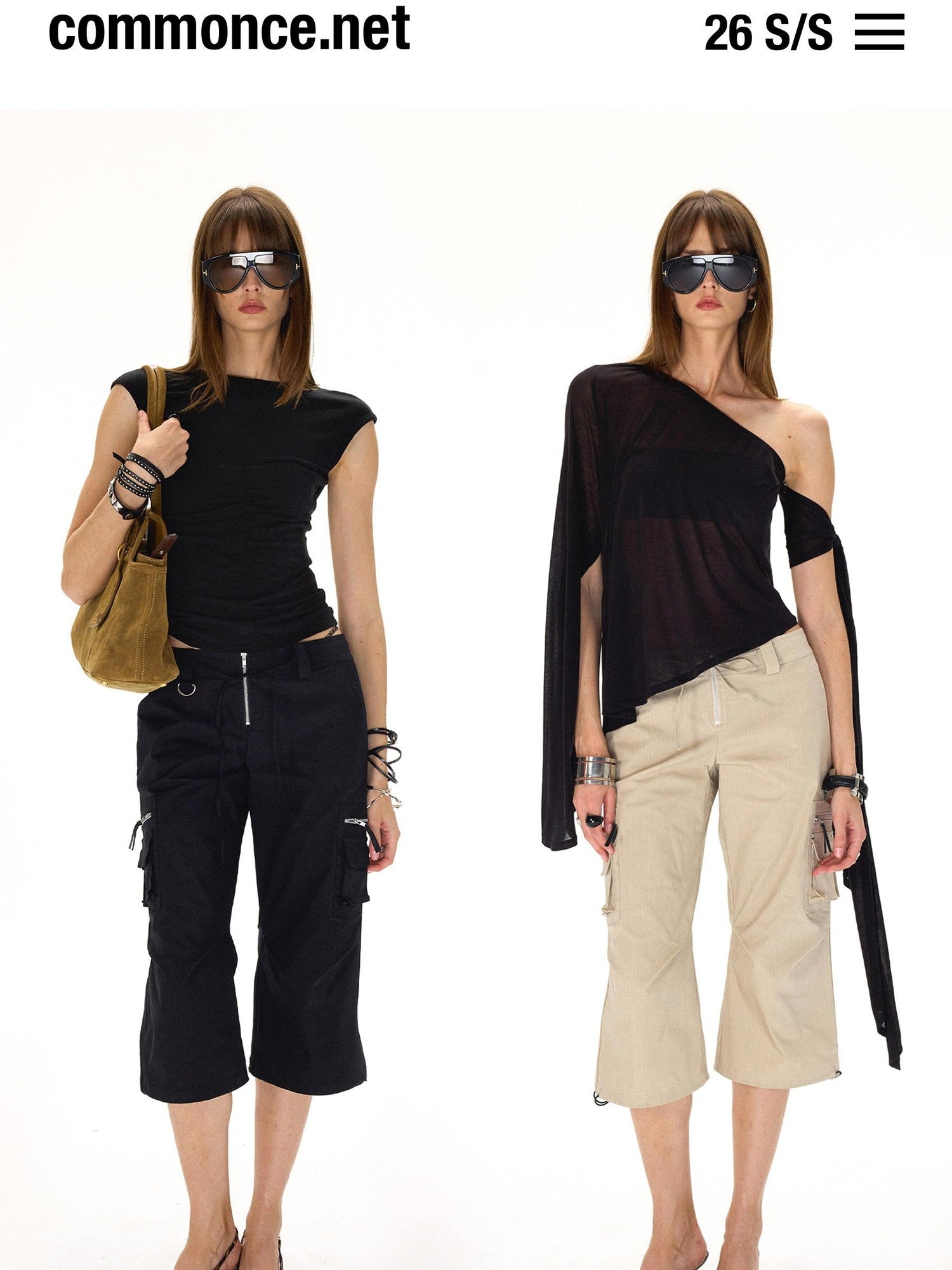 commonce net Drawstring Tie Multi Pocket 3d Cargo Women&