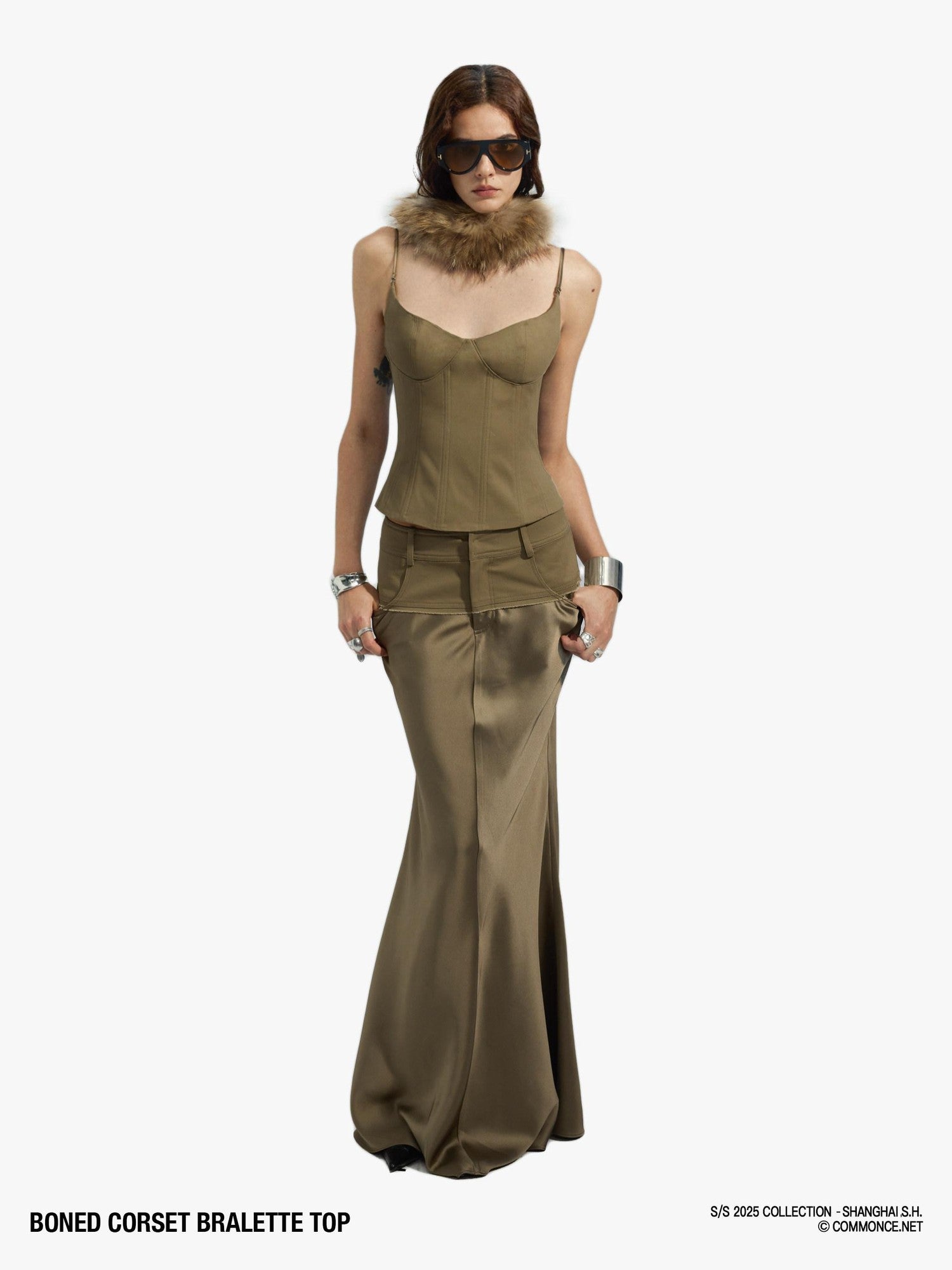 commonce net Frayed Patchwork Micro Fishtail Women&