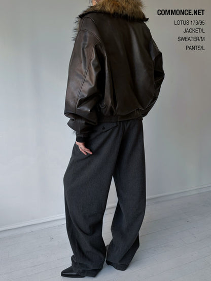 commonce_net_Heather_Gray_Adjustable_Hem_Plush_Texture_Women&