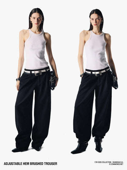 commonce net Heather Gray Adjustable Hem Plush Texture Women&