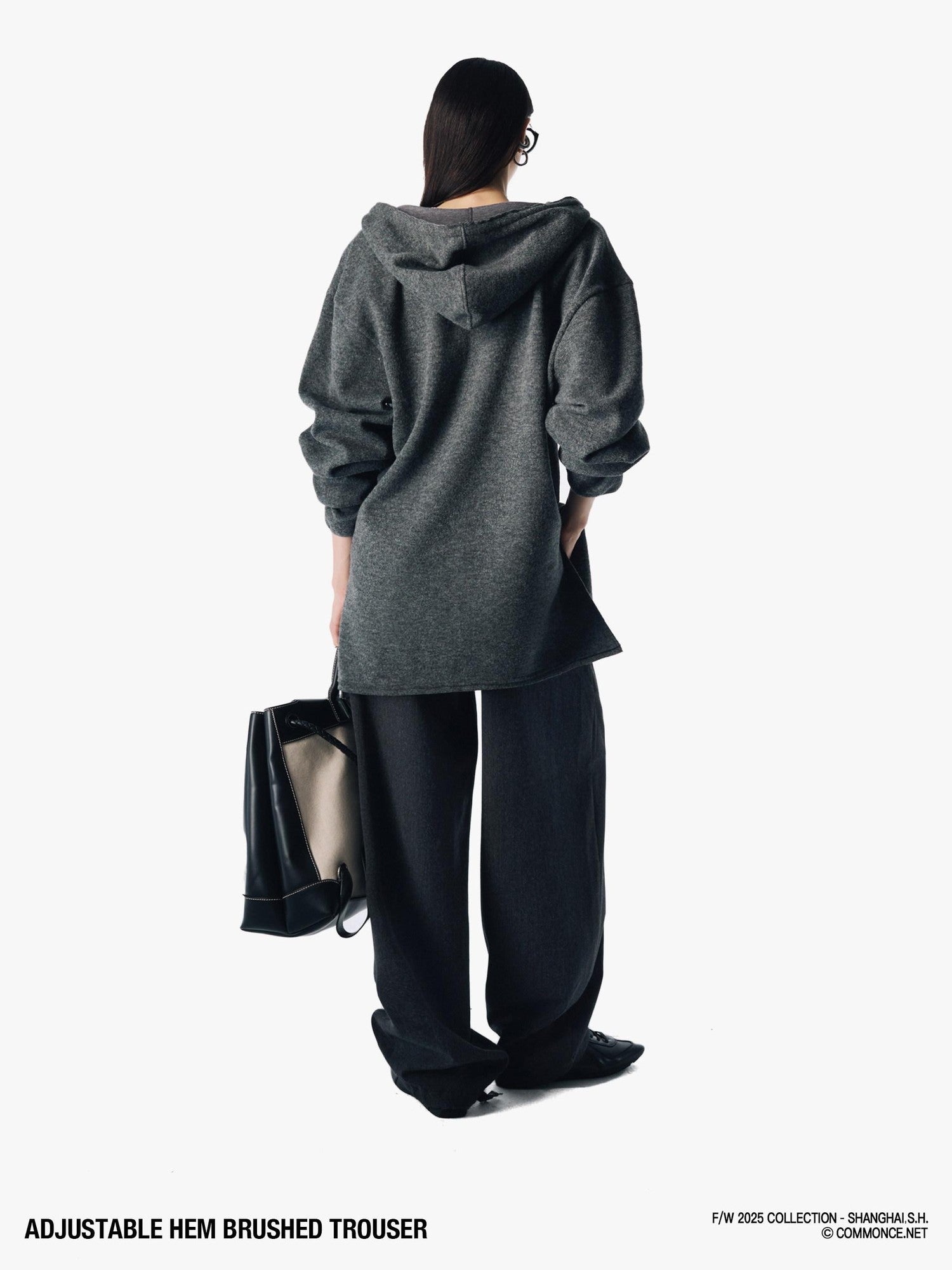 commonce net Heather Gray Adjustable Hem Plush Texture Women&