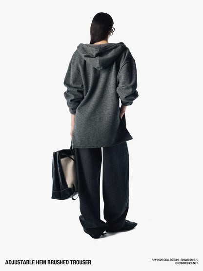 commonce net Heather Gray Adjustable Hem Plush Texture Women&