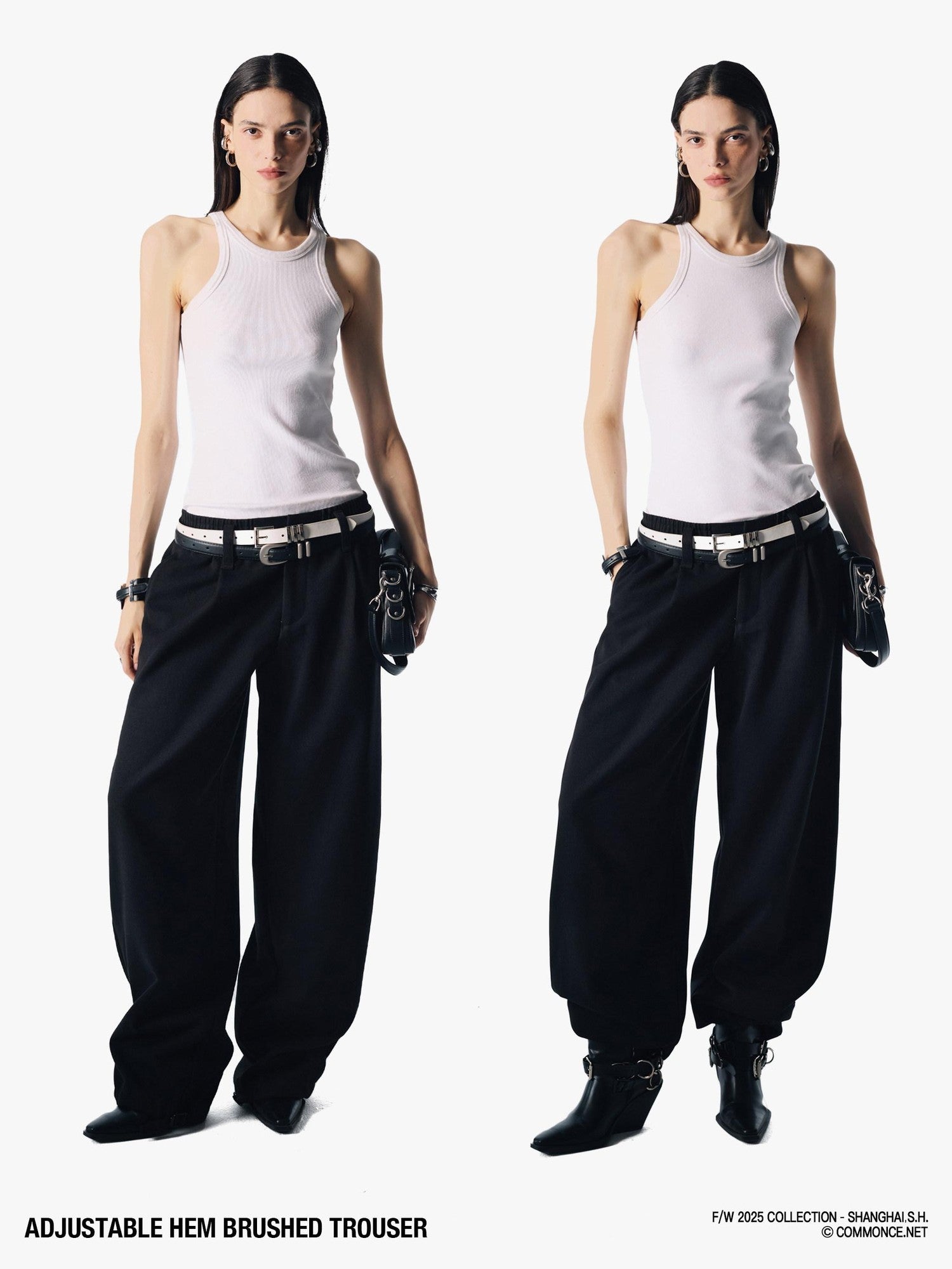 commonce net Heather Gray Adjustable Hem Plush Texture Women&