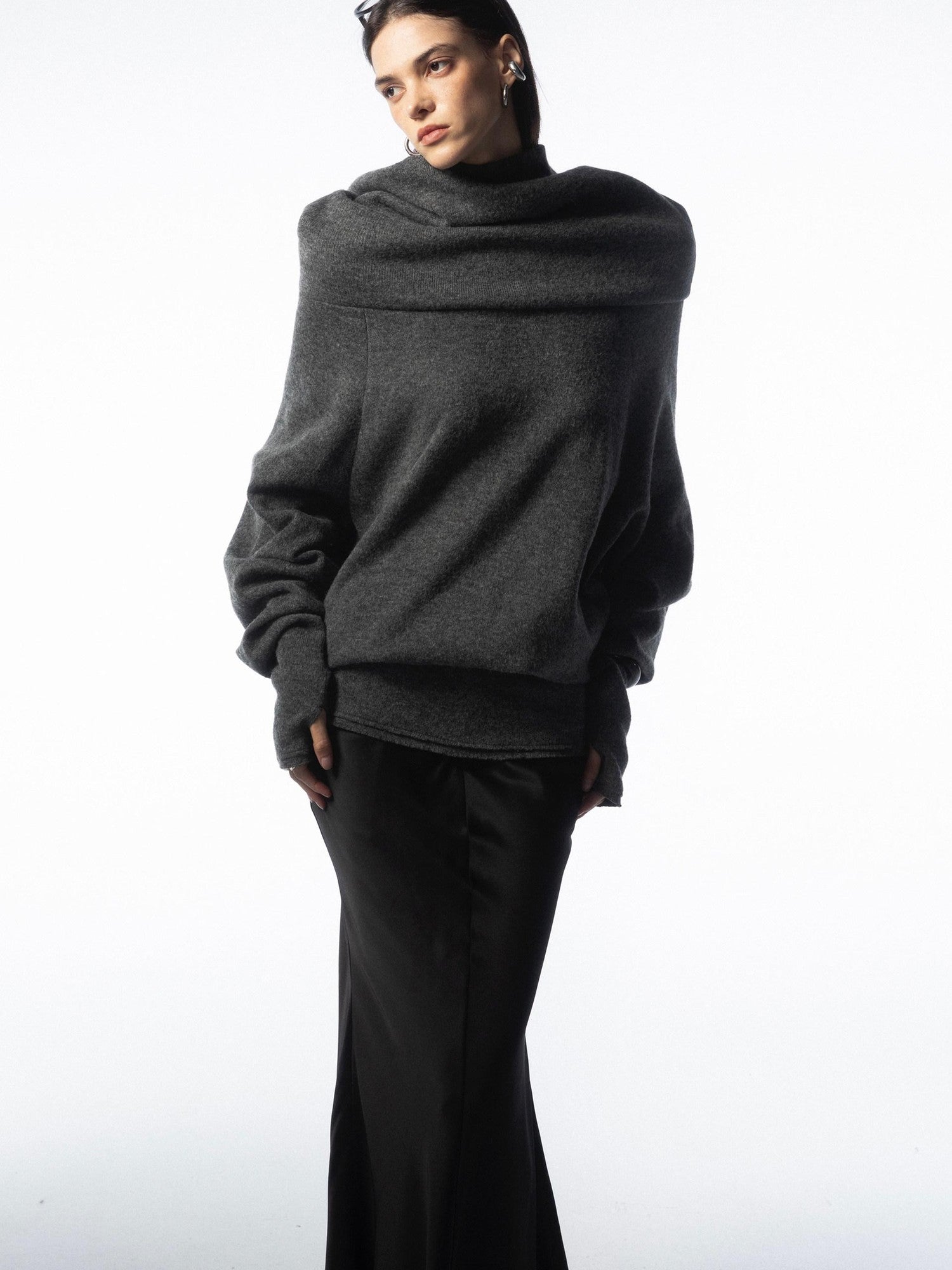 commonce net Longline Versatile High Stacked Collar Women&