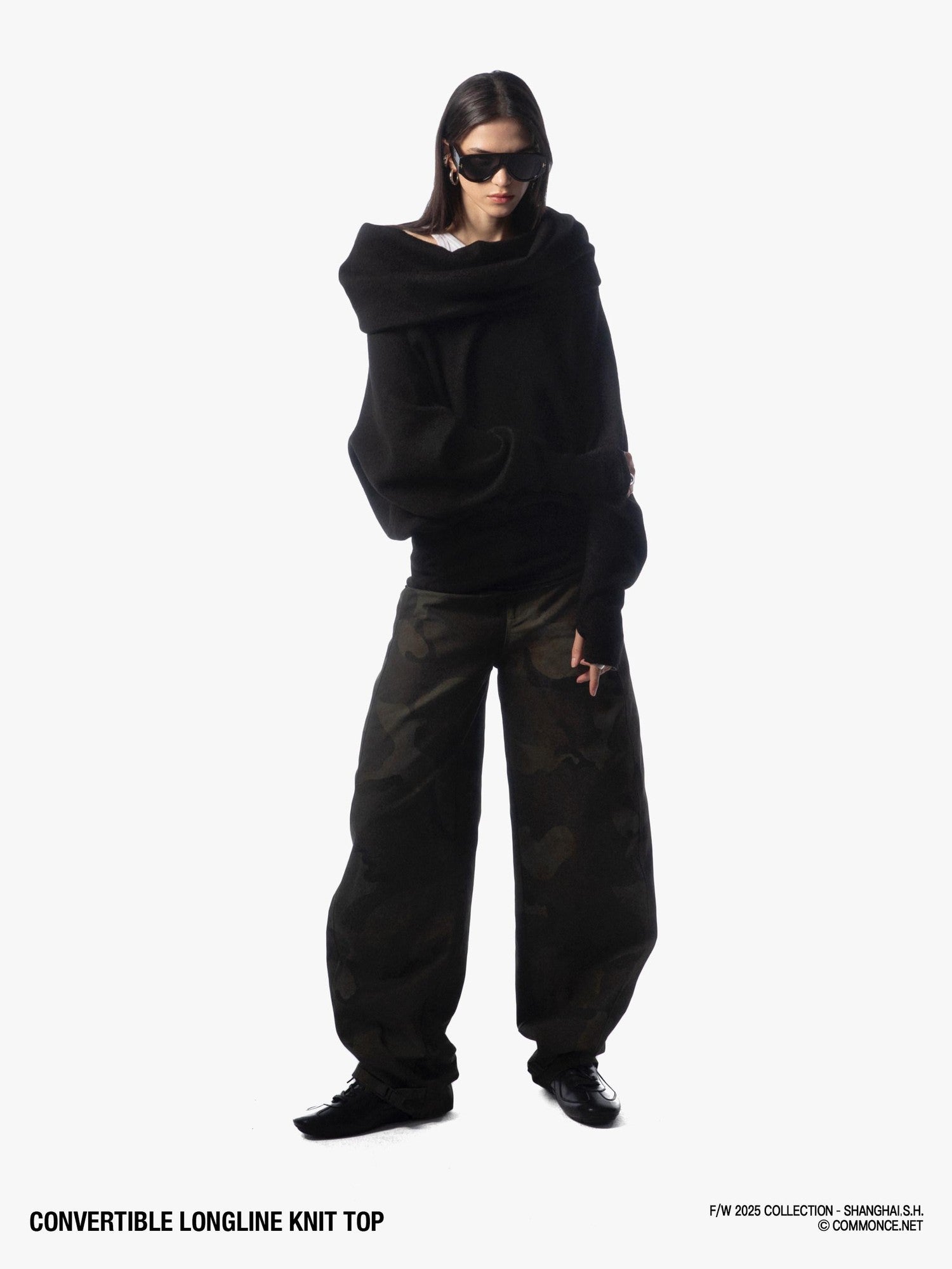 commonce net Longline Versatile High Stacked Collar Women&