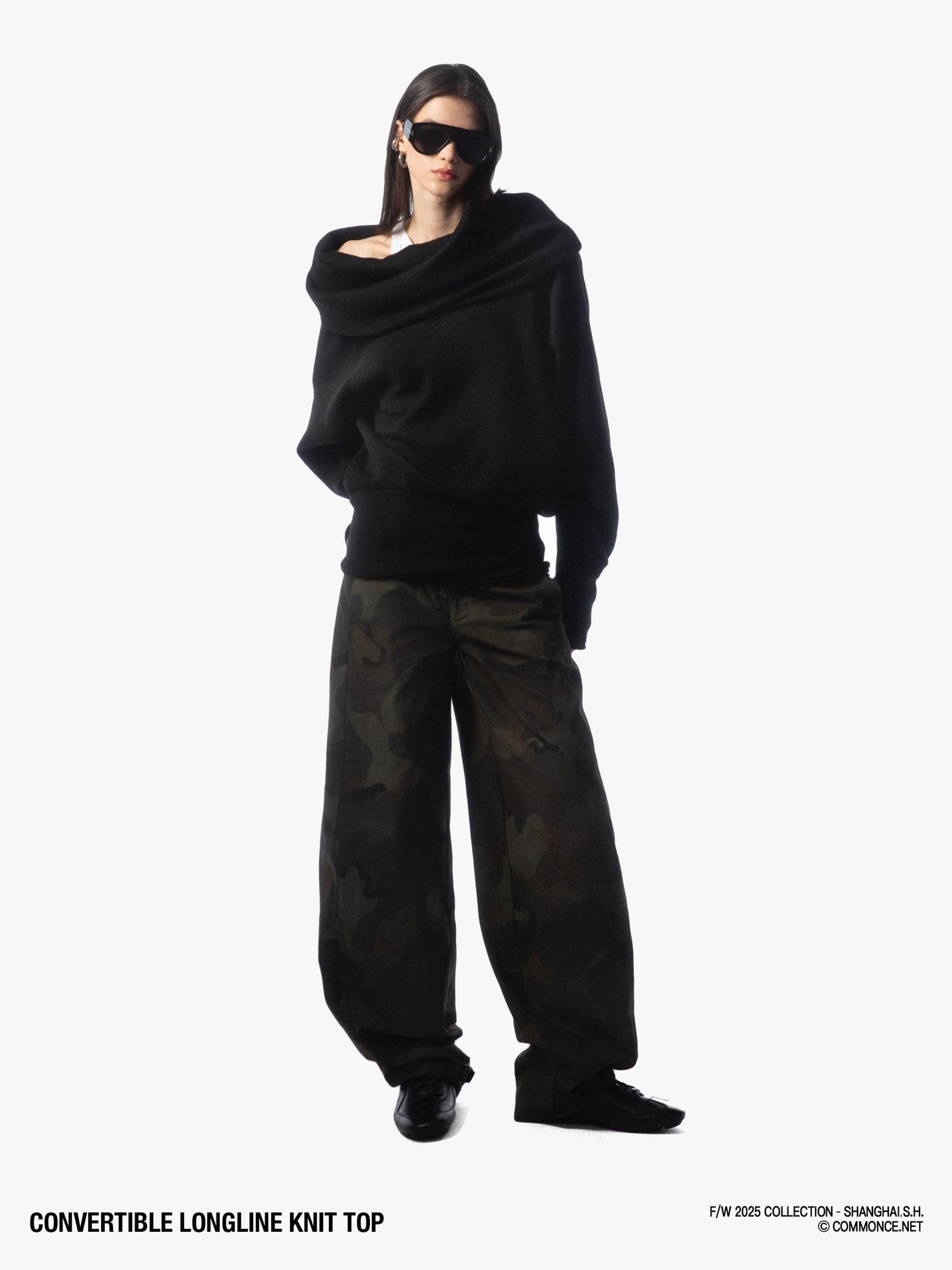 commonce net Longline Versatile High Stacked Collar Women&
