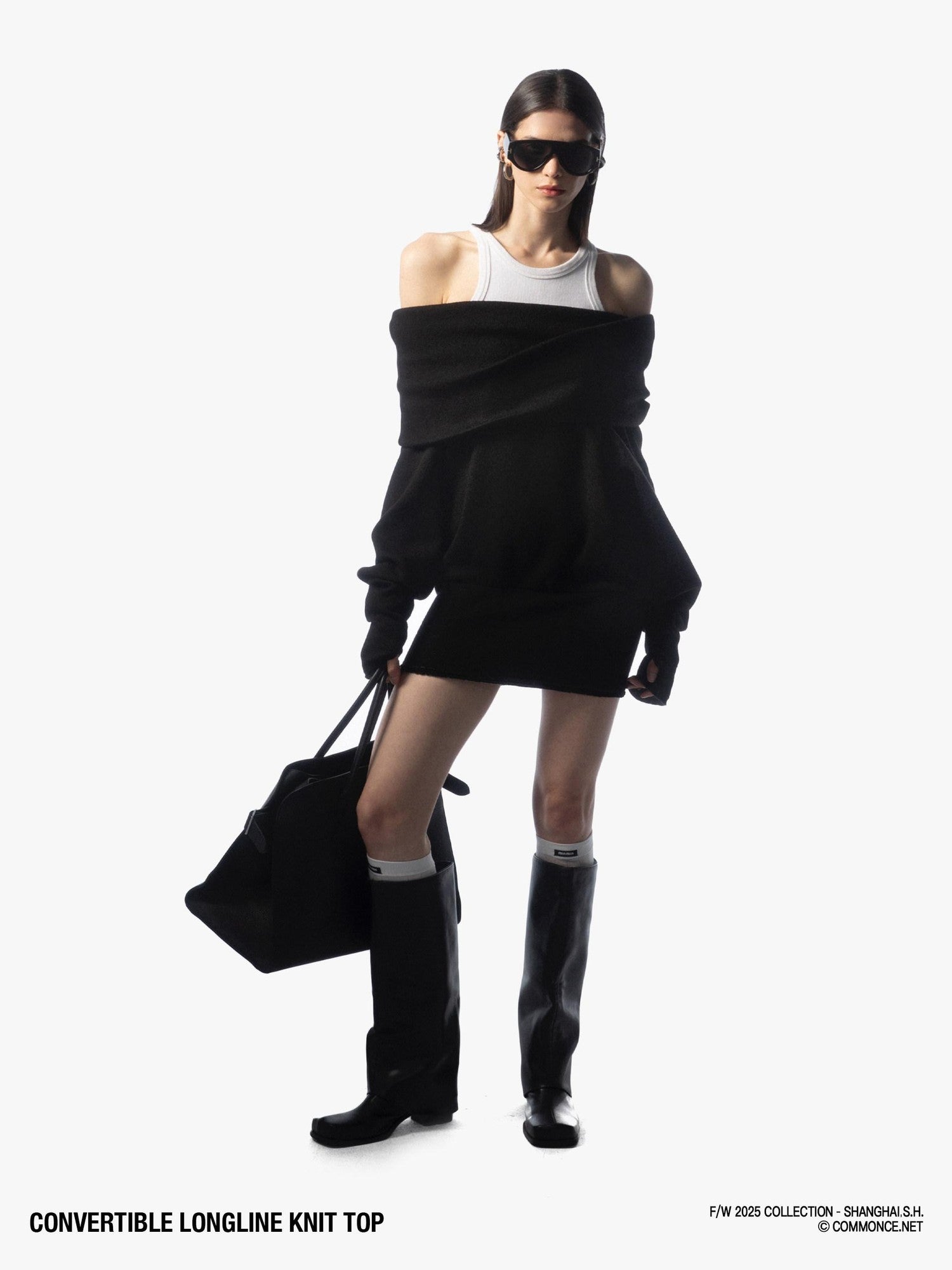 commonce net Longline Versatile High Stacked Collar Women&