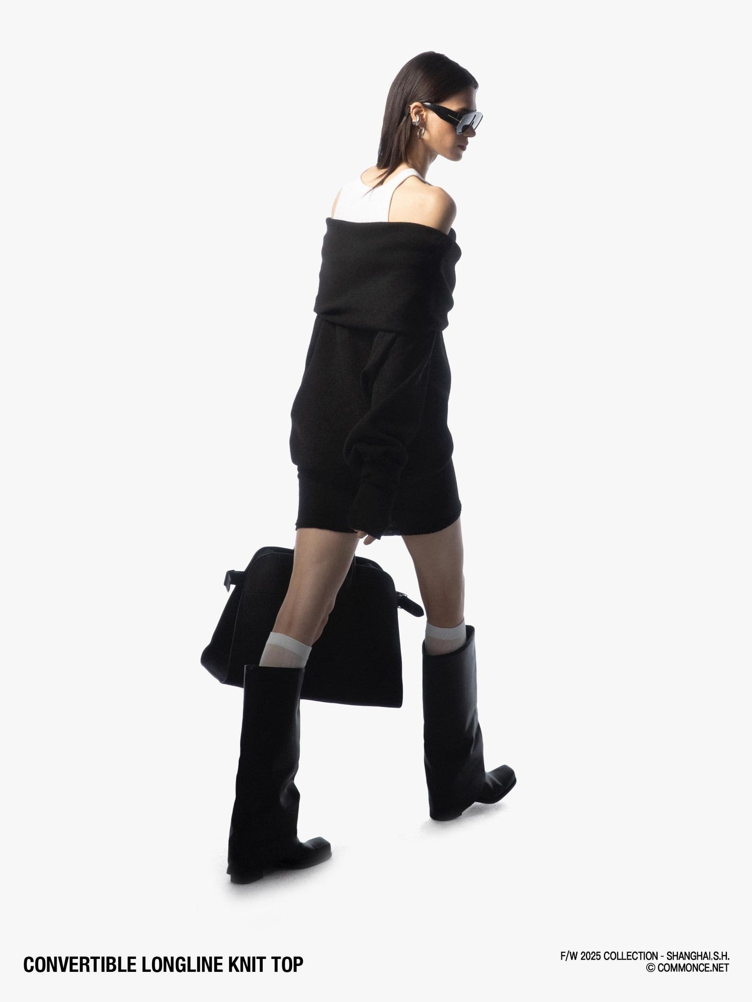 commonce net Longline Versatile High Stacked Collar Women&