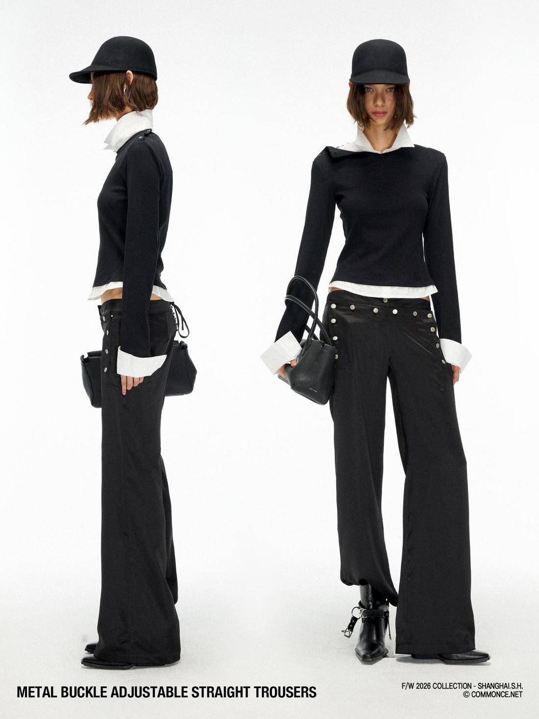 commonce net Metal Buckle Adjustable Strappy Punk Women&
