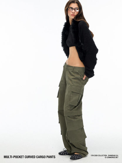 commonce net Multi Pocket Spliced Loose Fit Women&