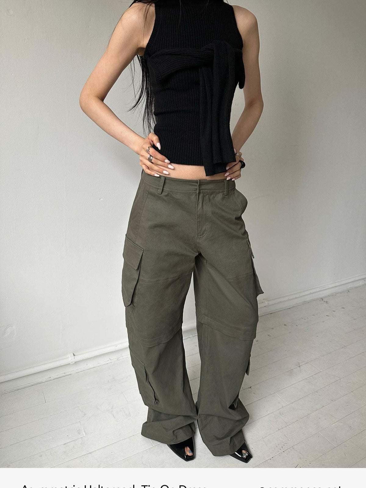 commonce net Multi Pocket Spliced Loose Fit Women&