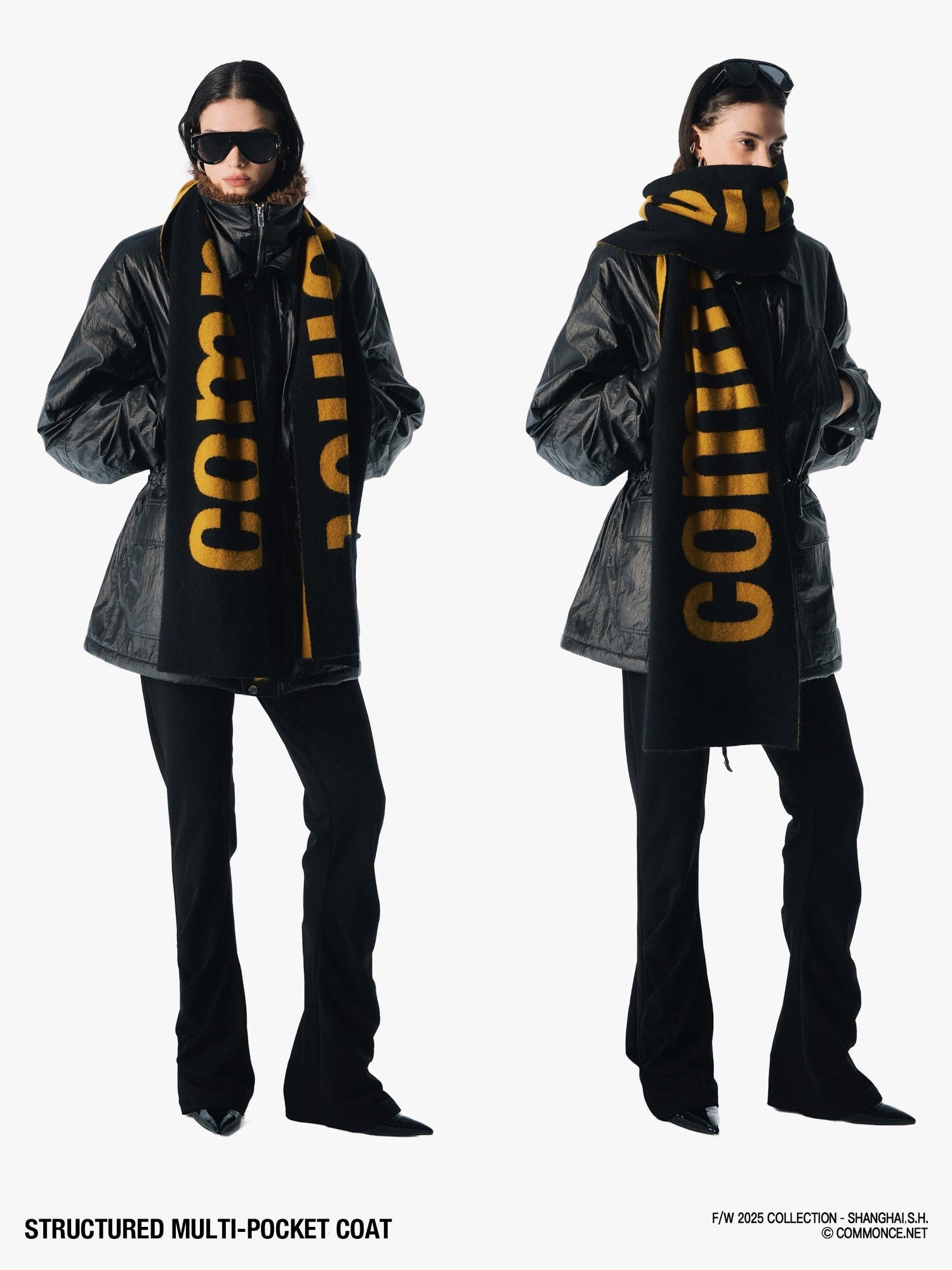 commonce net Multiple Pockets Double Collar Fleece Lined Women&
