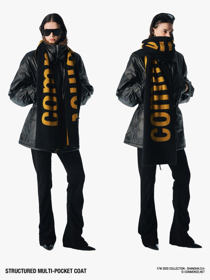 commonce net Multiple Pockets Double Collar Fleece Lined Women&