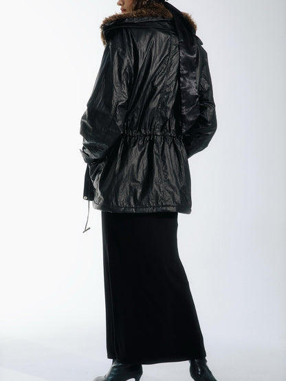 commonce net Multiple Pockets Double Collar Fleece Lined Women&