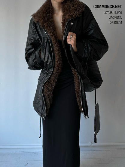 commonce net Multiple Pockets Double Collar Fleece Lined Women&