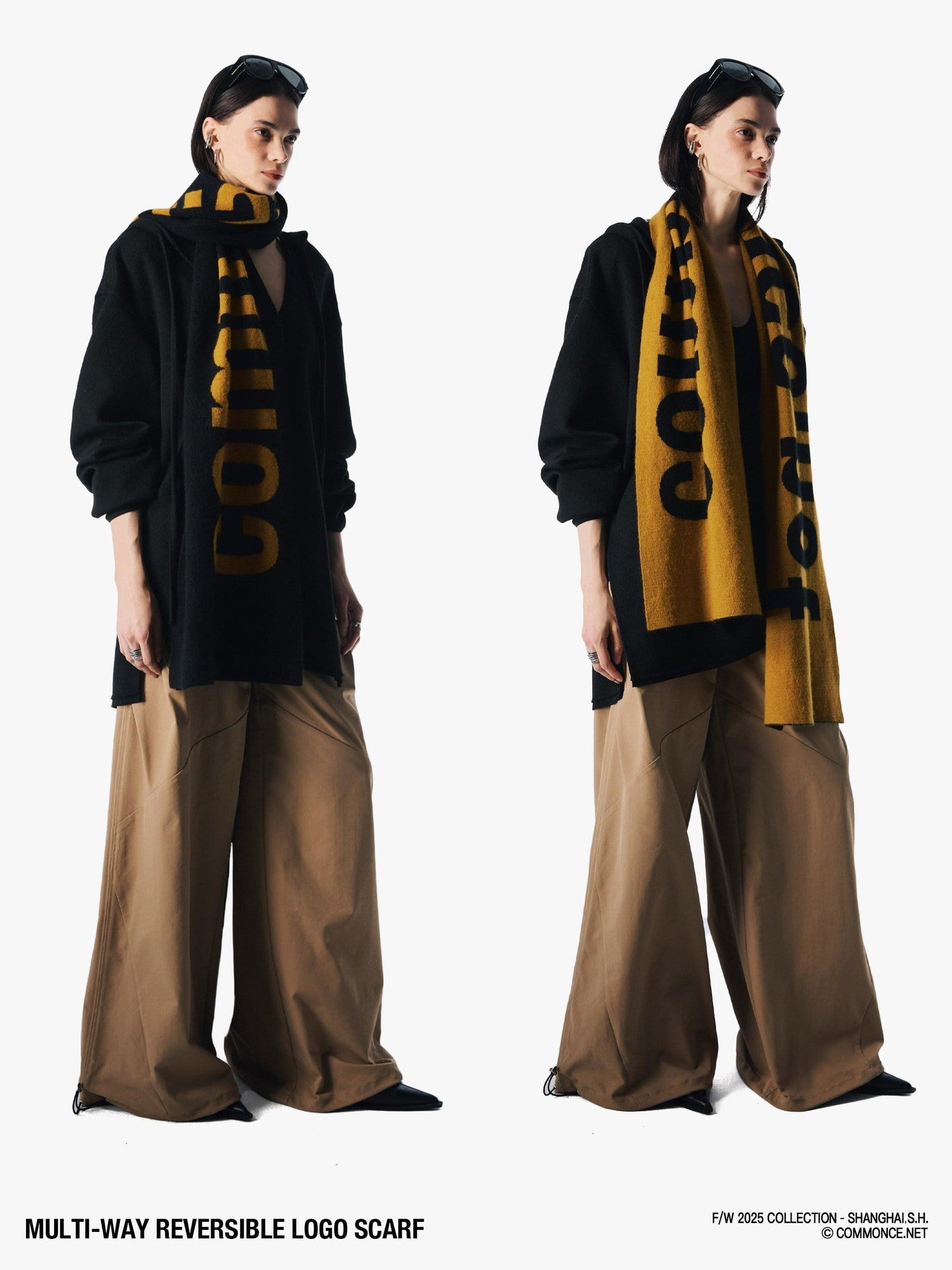 commonce net Mustard Plush Colorblock Logo Women&