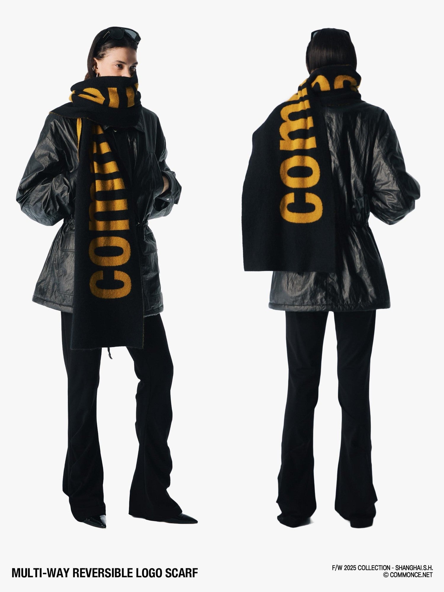 commonce net Mustard Plush Colorblock Logo Women&