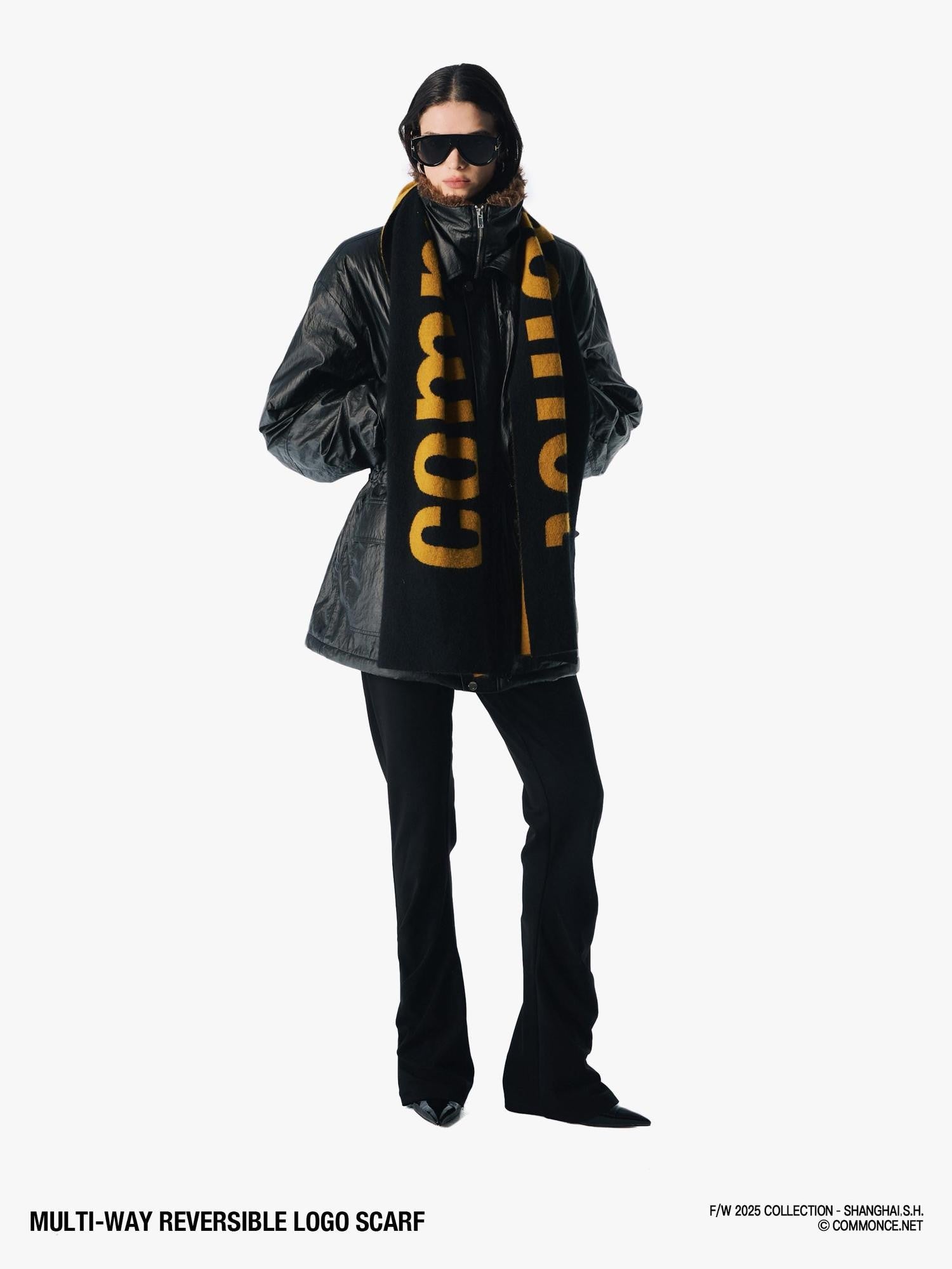 commonce net Mustard Plush Colorblock Logo Women&