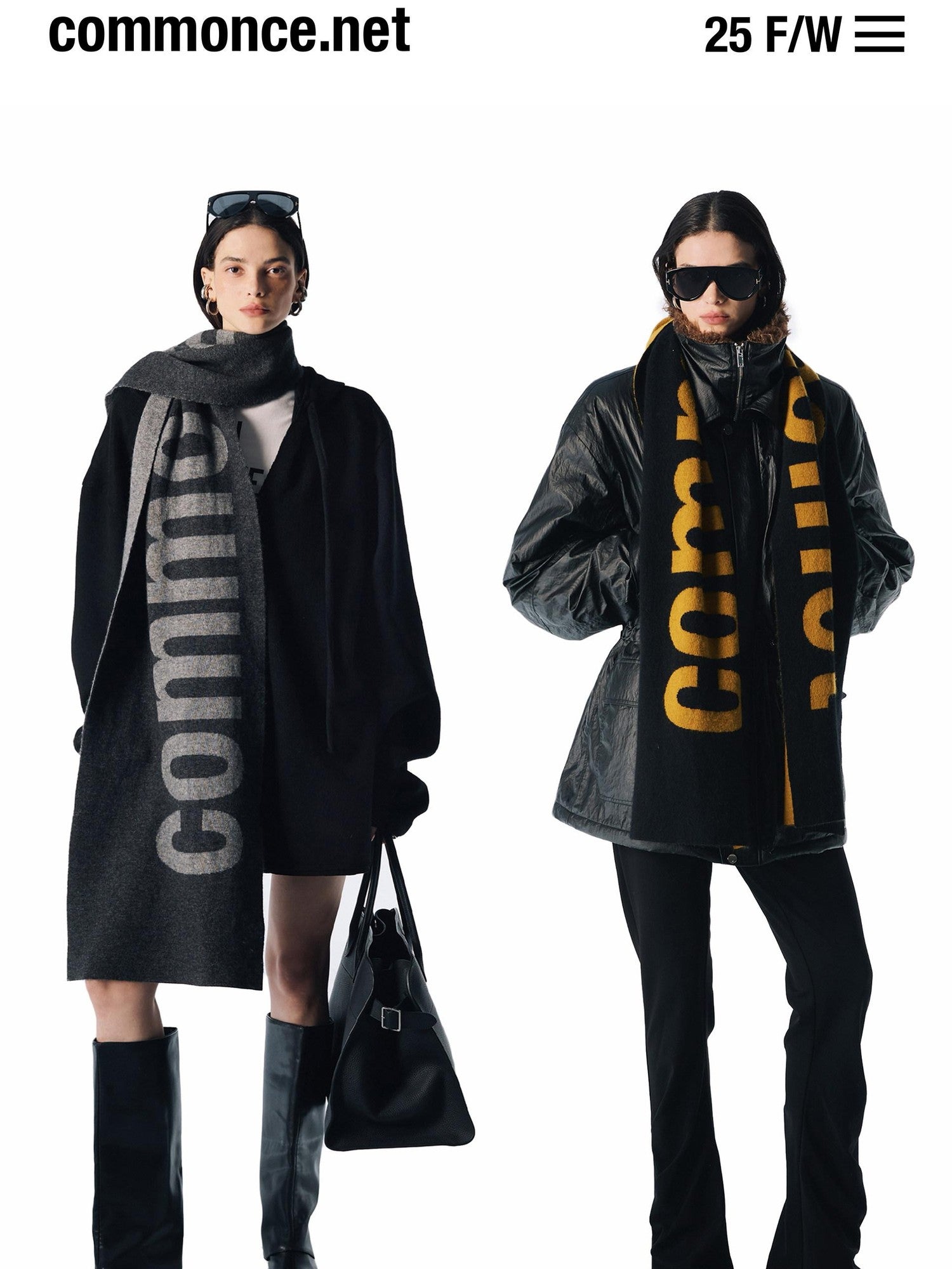 commonce net Mustard Plush Colorblock Logo Women&