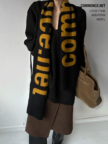 commonce net Mustard Plush Colorblock Logo Women&