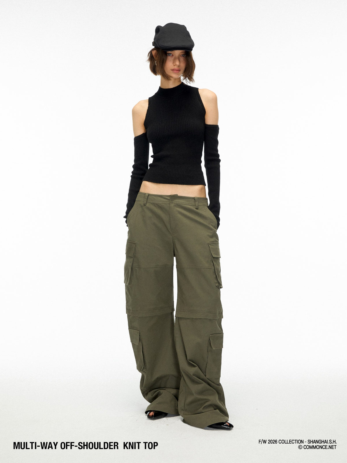 commonce_net_Off_Shoulder_Slim_Fit_Knit_Wool_Blend_Women&